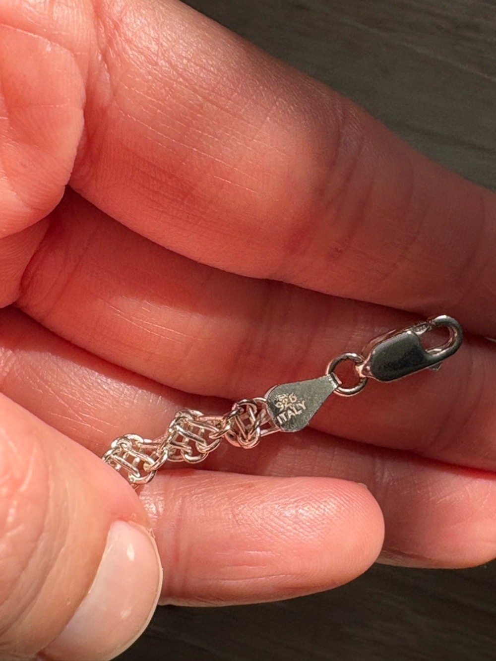 Vintage Italian Sterling Silver Rope Link Bracelet - Picture 5 of 7